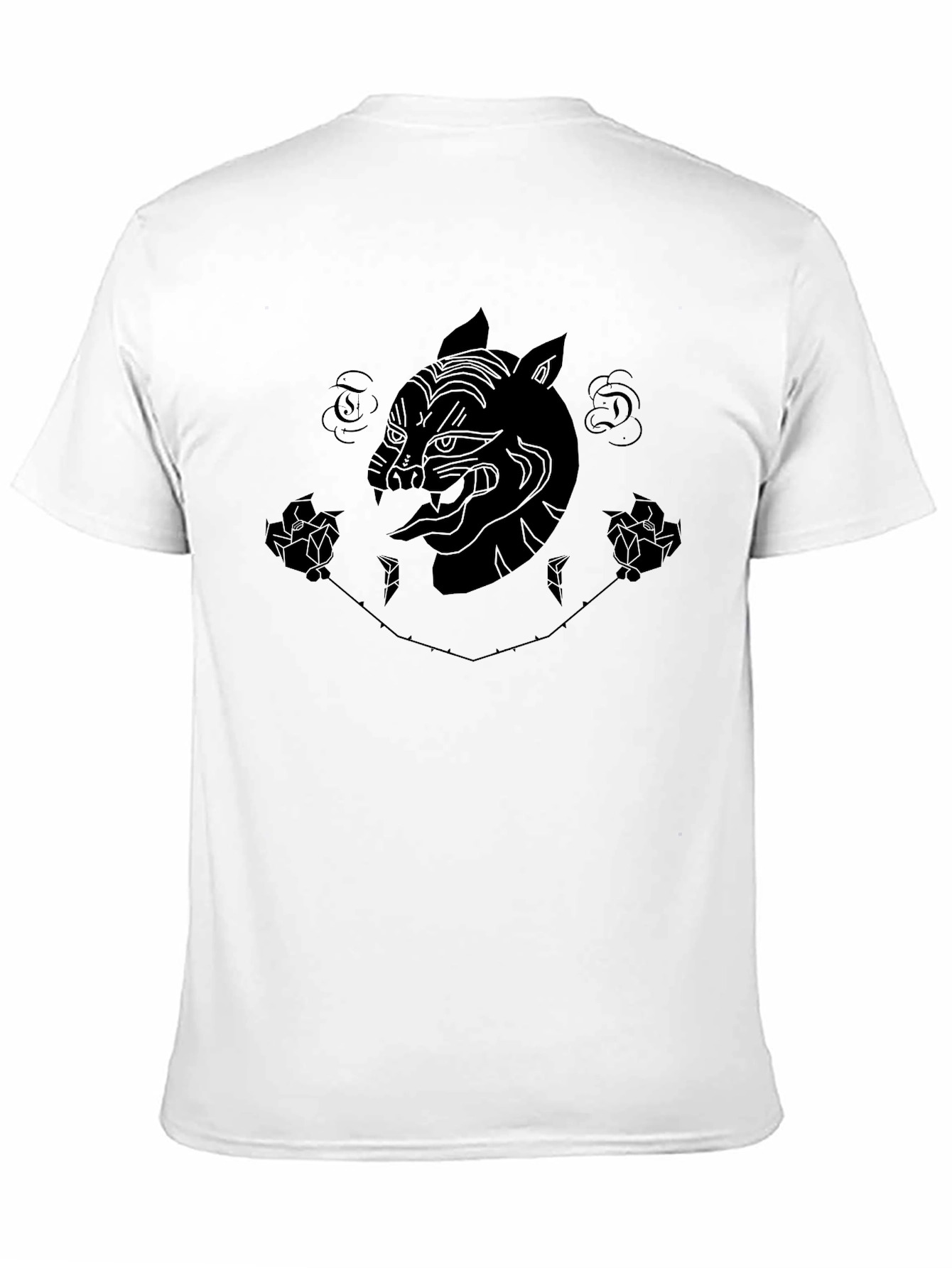 Edgy Tiger Graphic Tee - Black