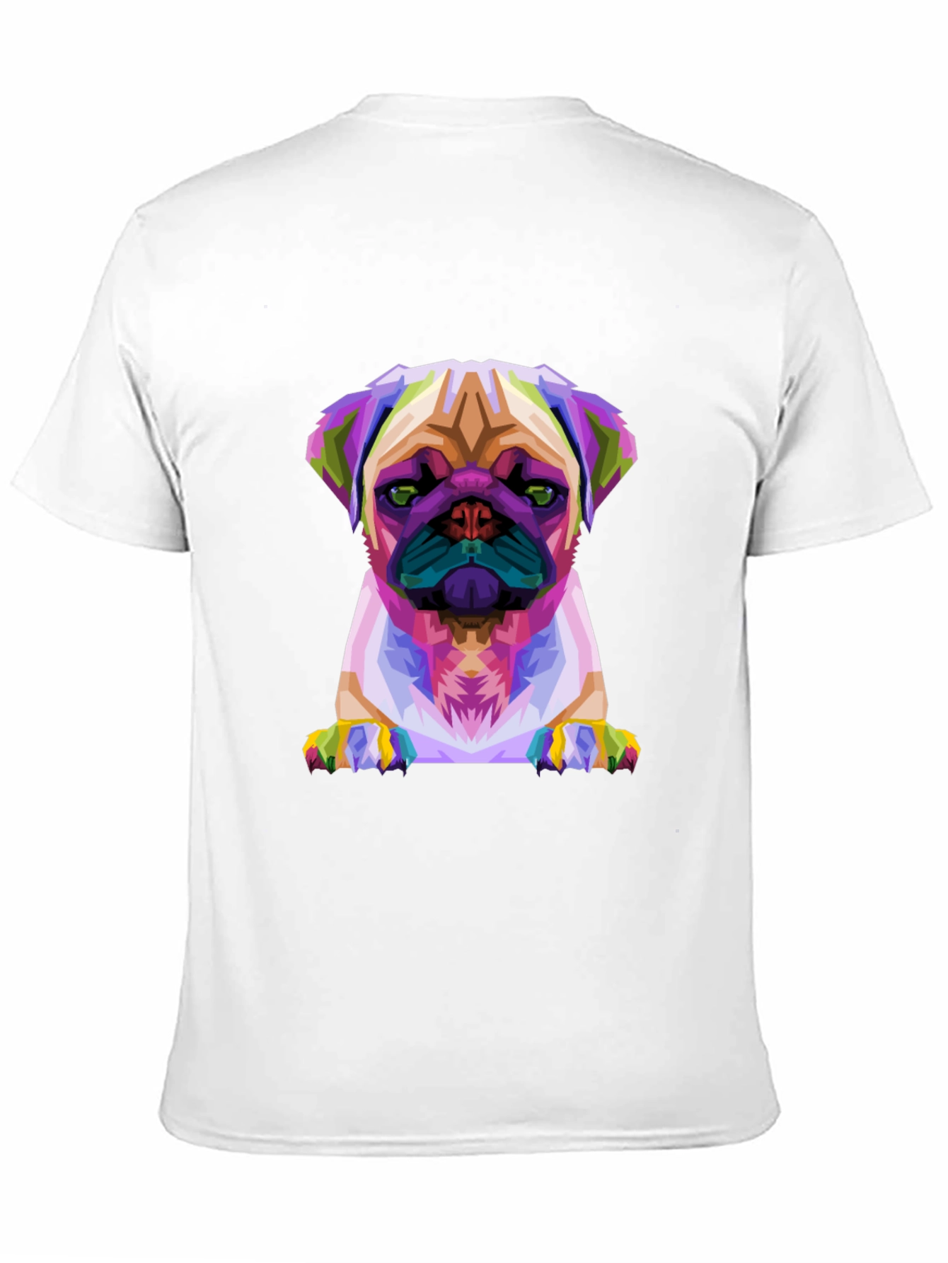 Geometric Pug Graphic Tee - Modern Dog Lover T-Shirt