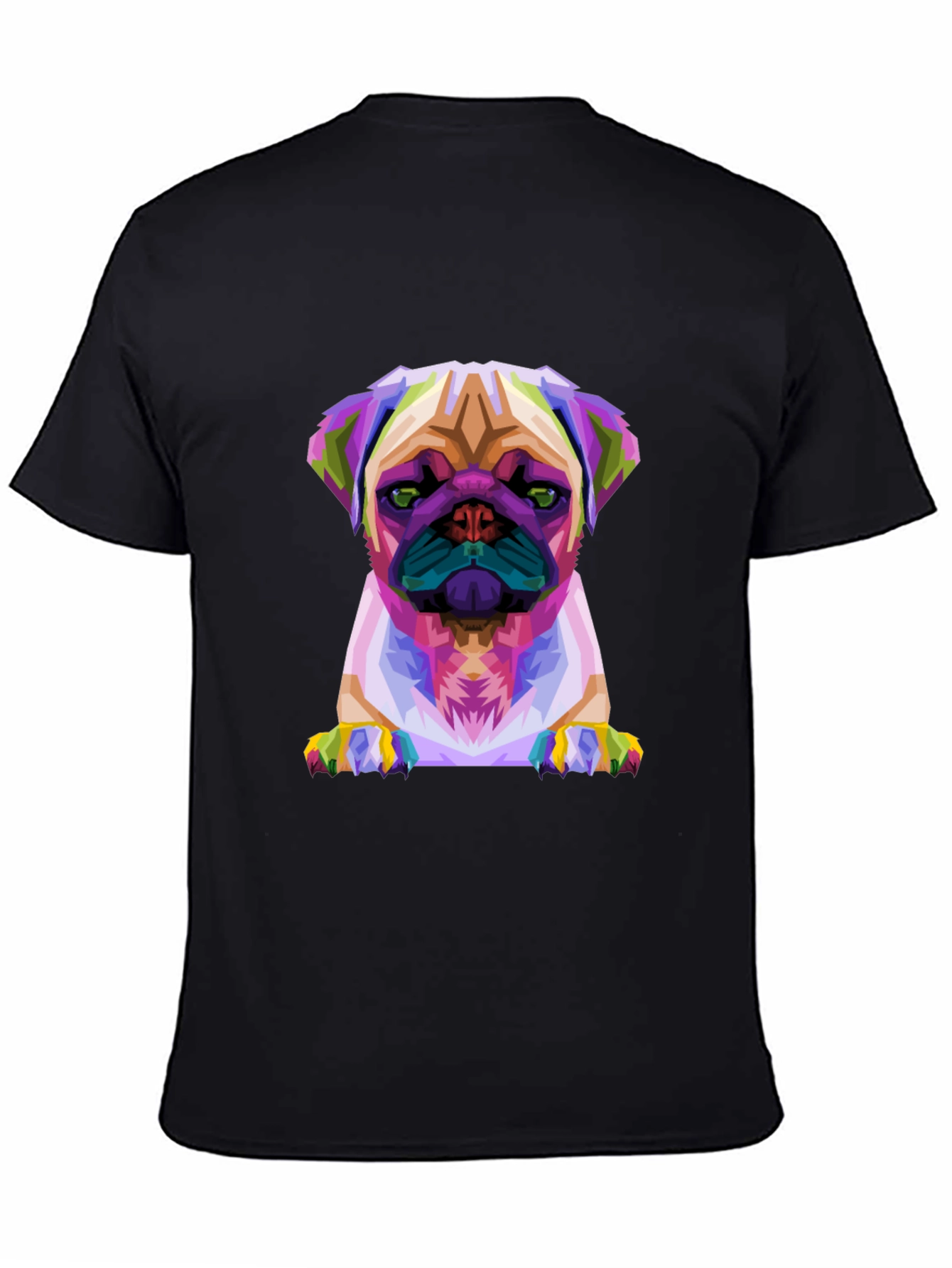 Geometric Pug Graphic Tee - Modern Dog Lover T-Shirt