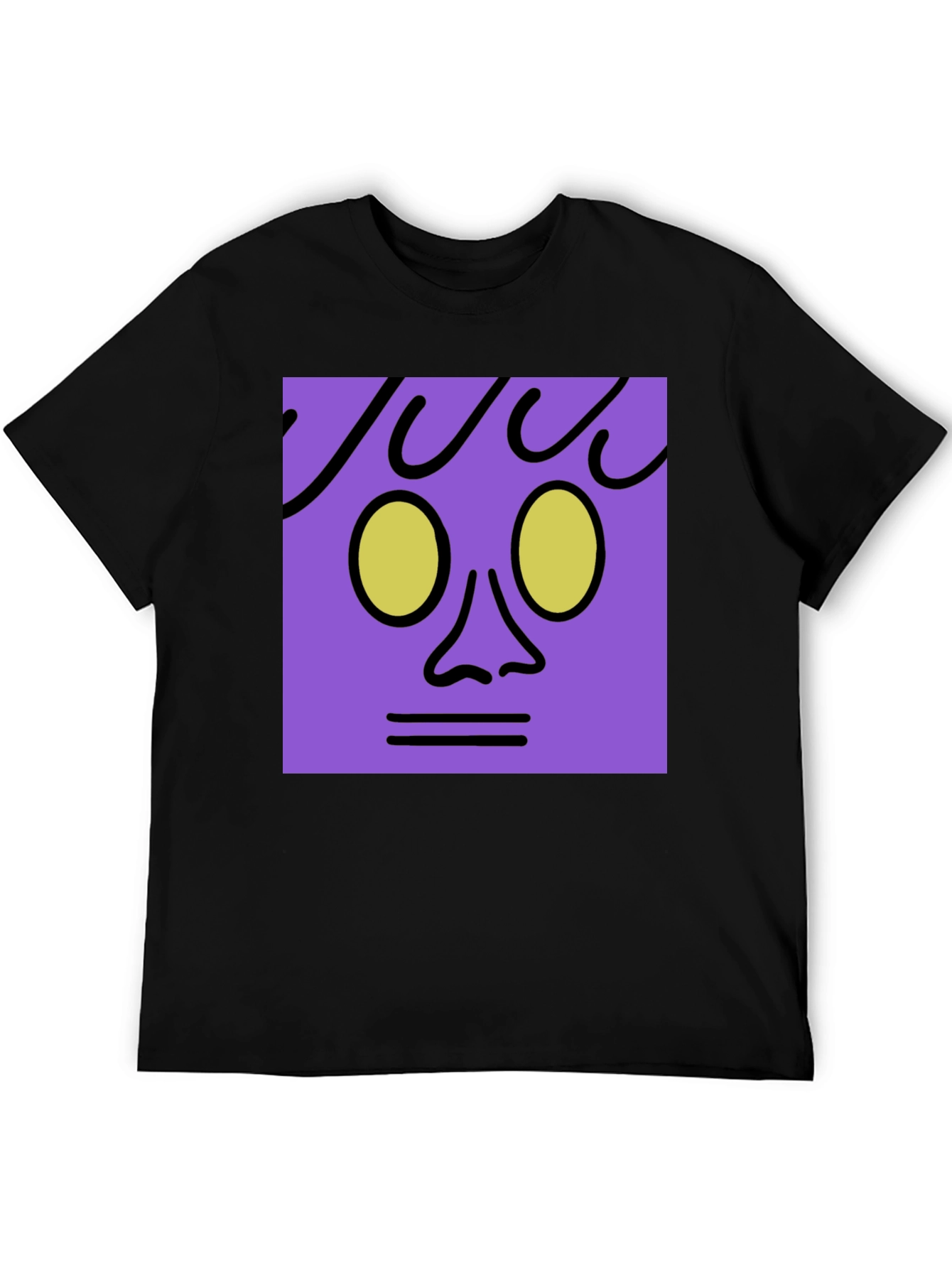 Abstract Face Graphic Tee - Black