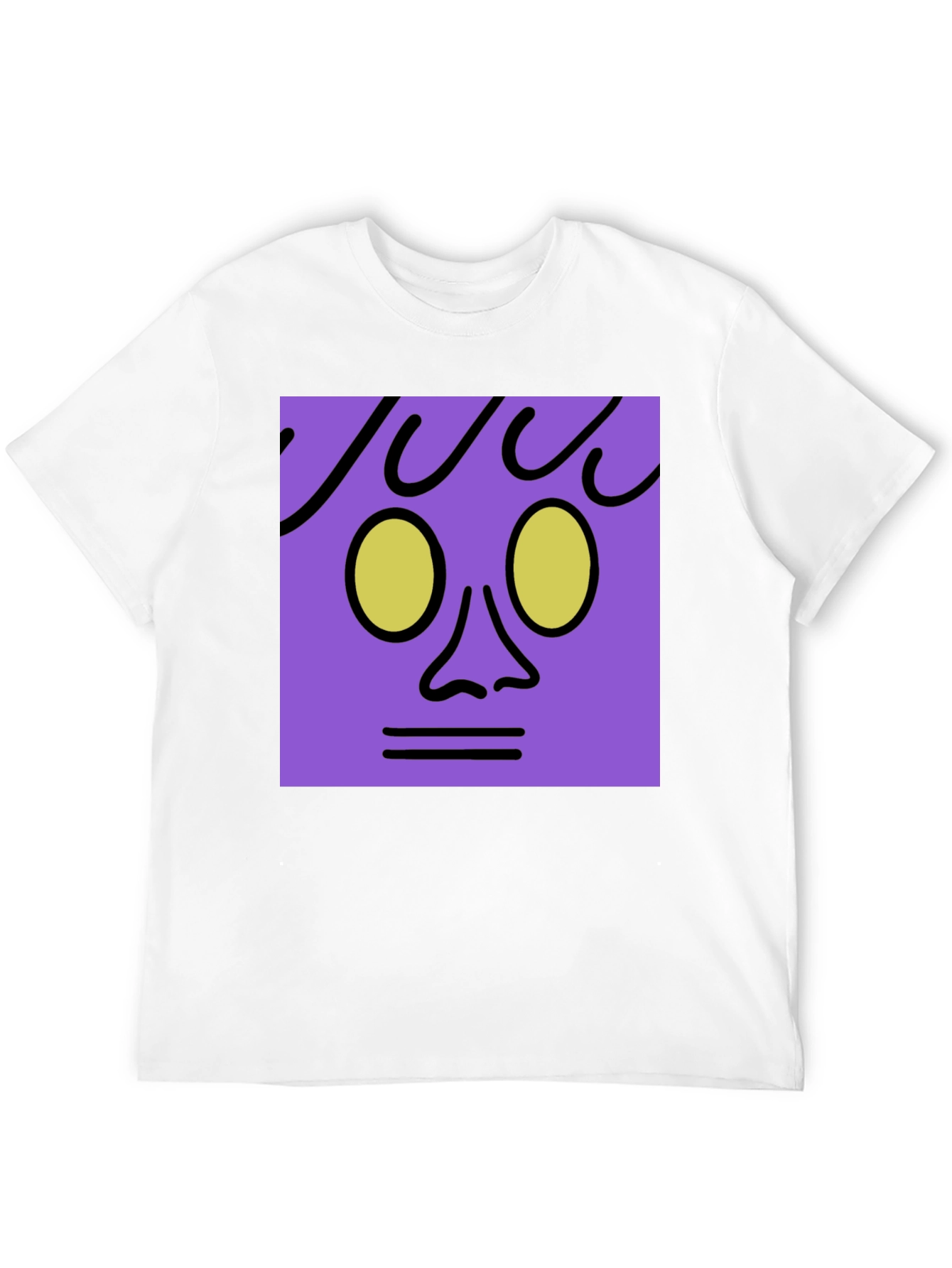 Abstract Face Graphic Tee - Black