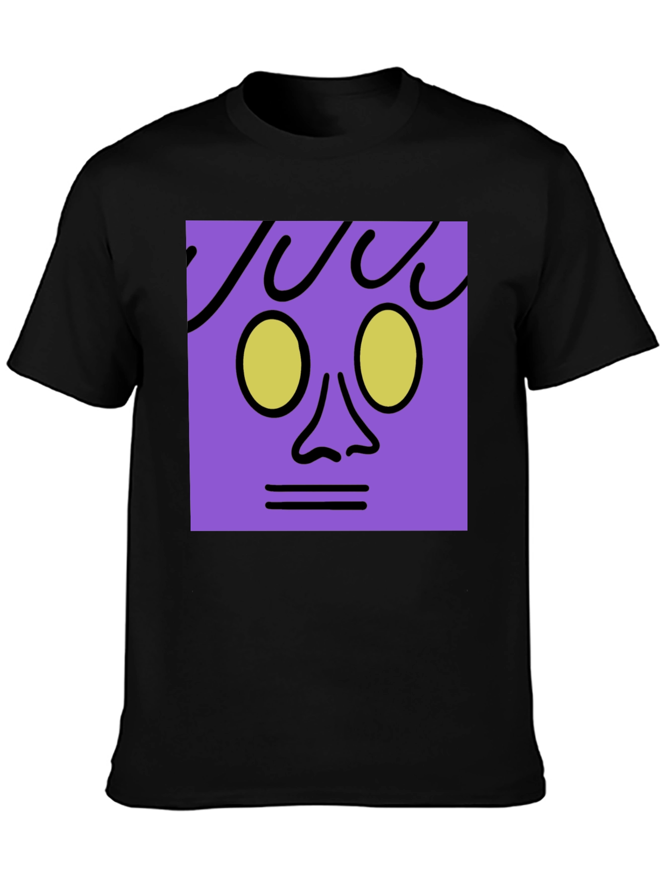 Abstract Face Graphic Tee - Black