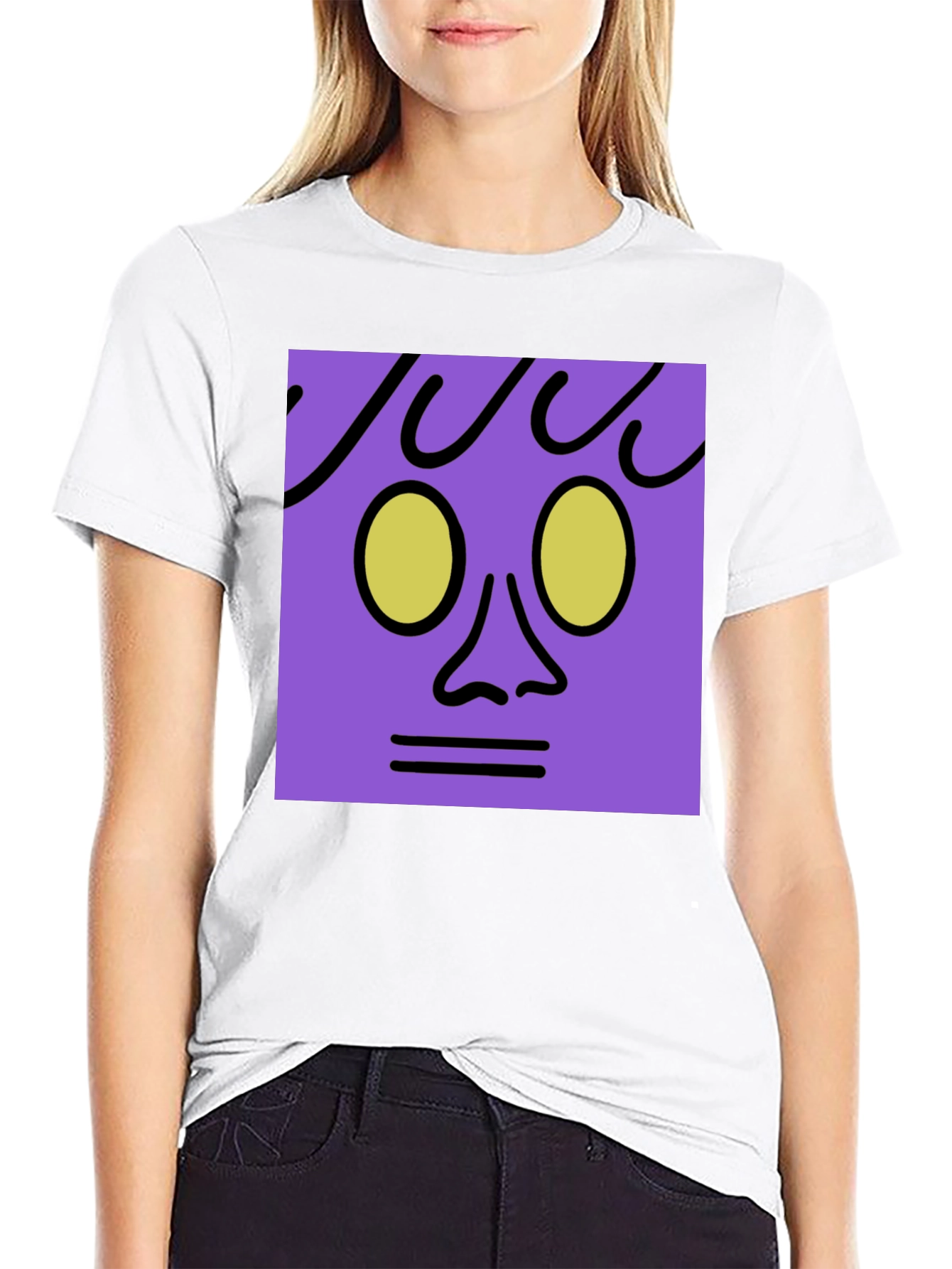 Abstract Face Graphic Tee - Black