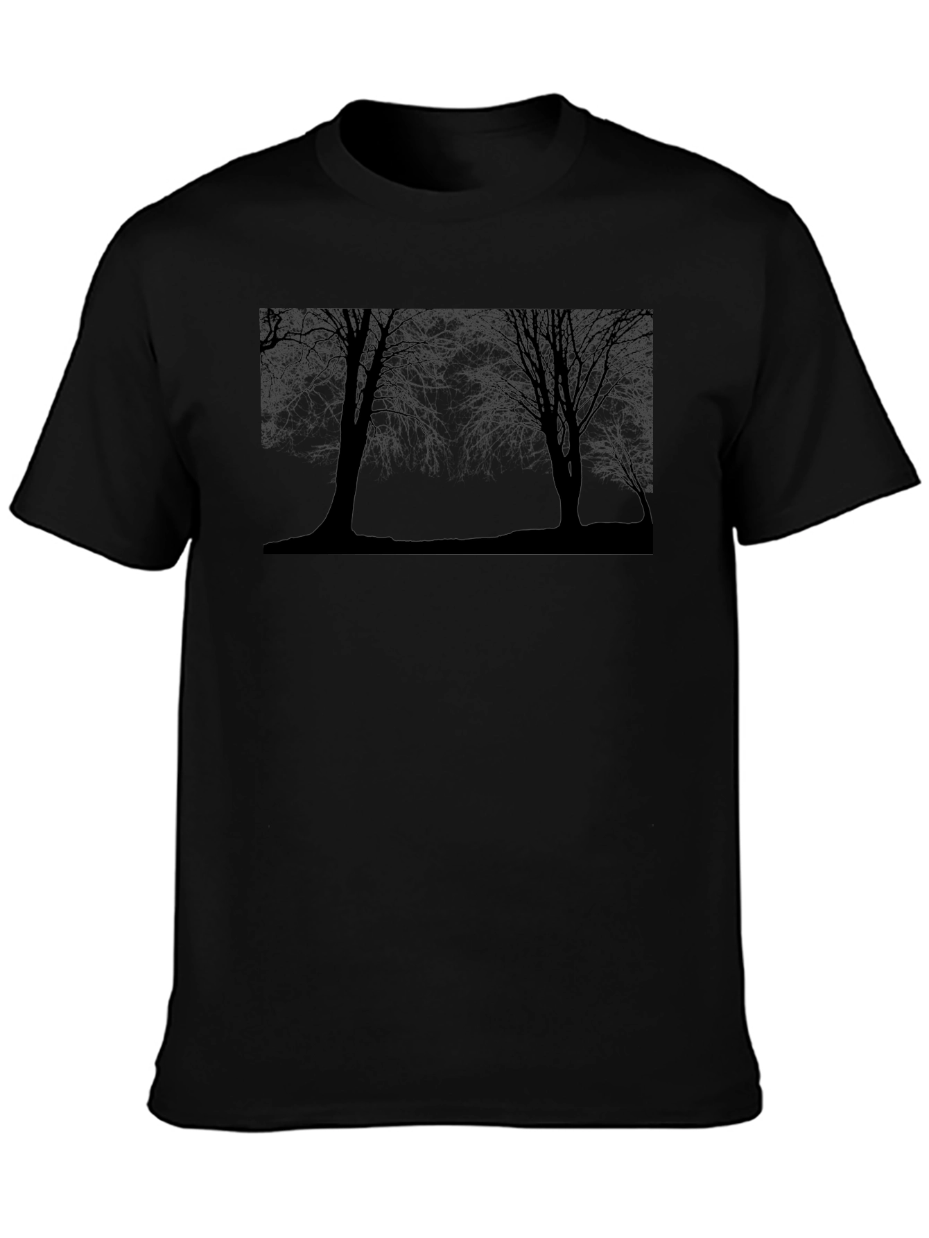 Silhouette Trees Graphic Black T-Shirt