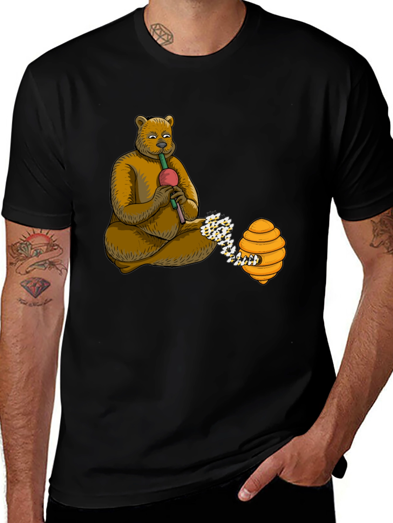 Bear Playing Flute T-Shirt