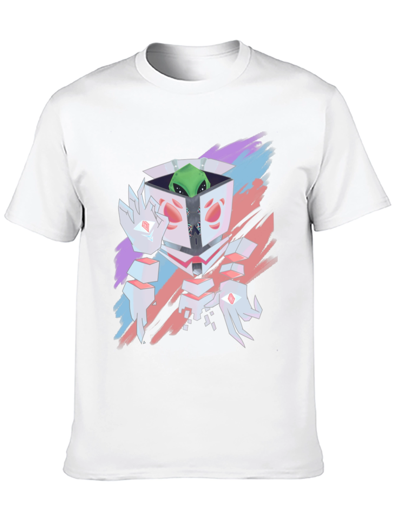 Geometric Alien in a Box Graphic T-Shirt