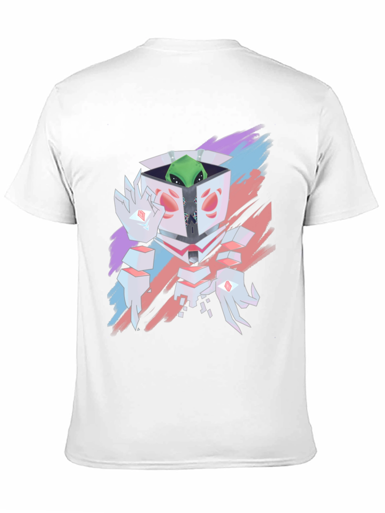 Geometric Alien in a Box Graphic T-Shirt