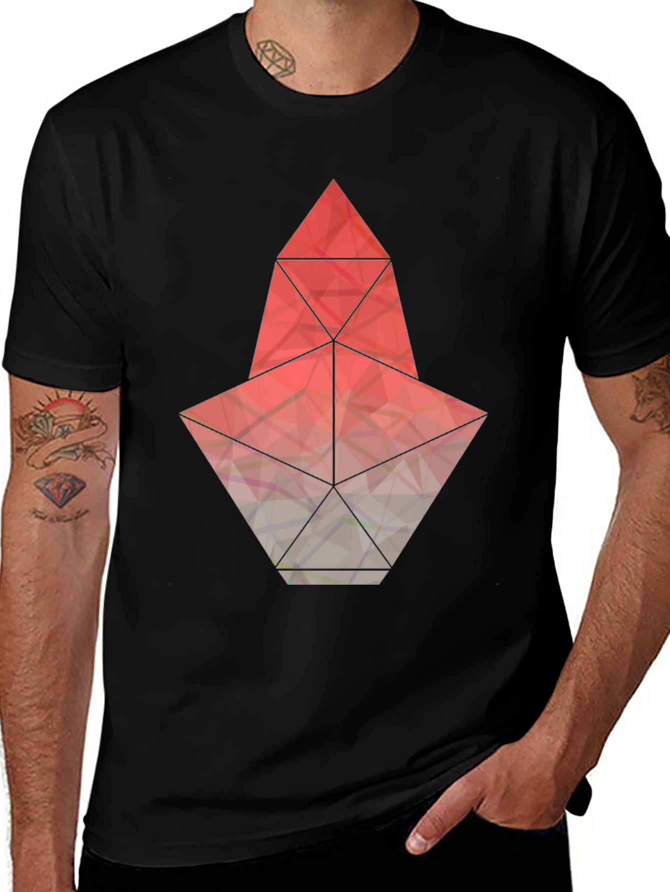 Geometric Graphic Tee - Modern Mens T-Shirt