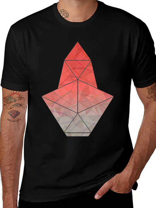 Geometric Graphic Tee - Modern Mens T-Shirt
