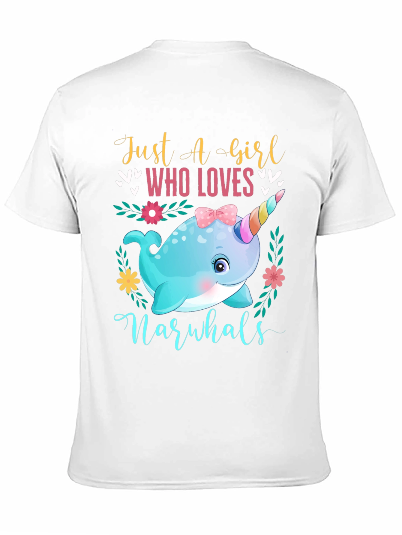 Girls Narwhal Lover T-Shirt - Cute Ocean Animal Tee
