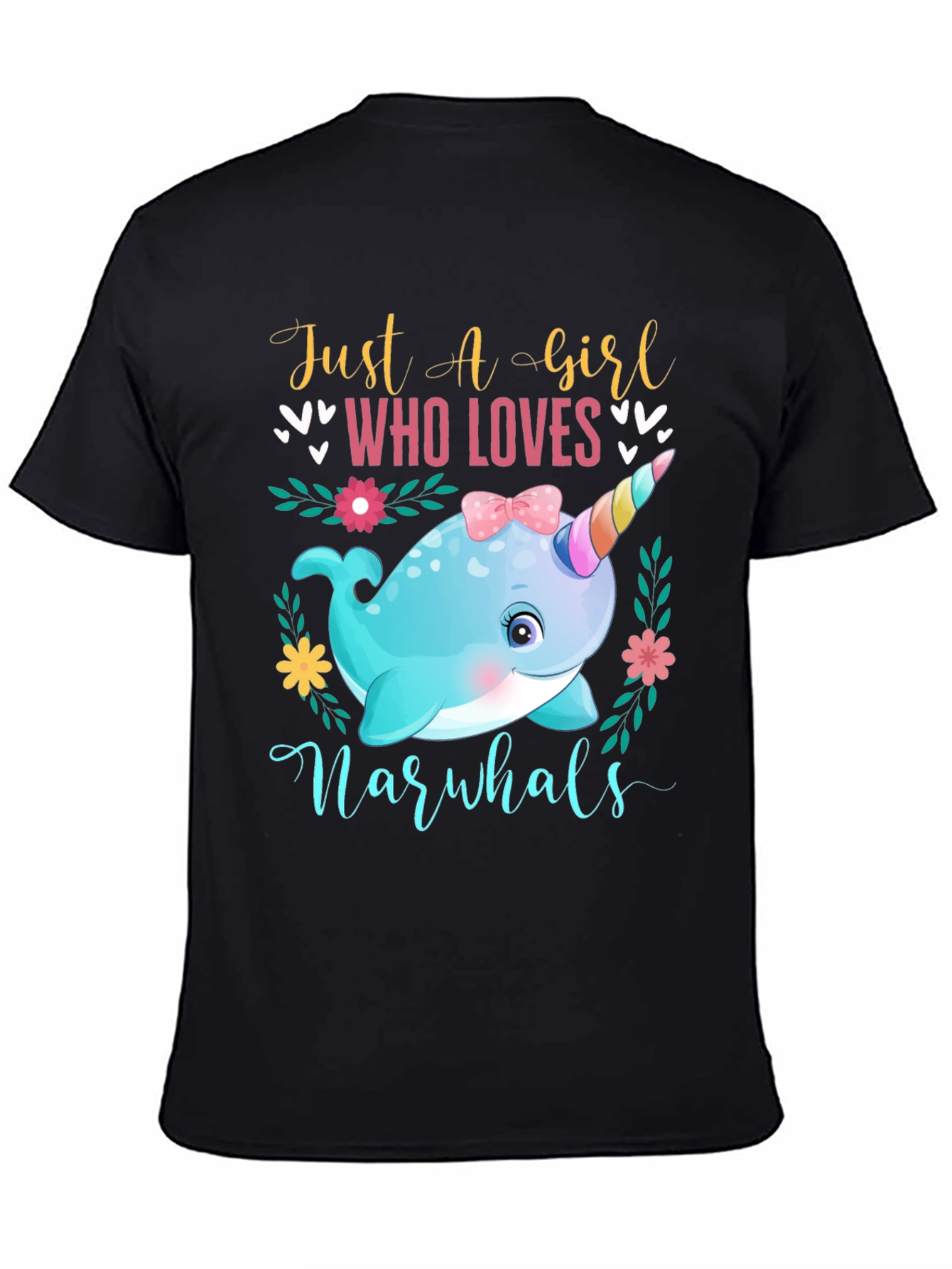 Girls Narwhal Lover T-Shirt - Cute Ocean Animal Tee