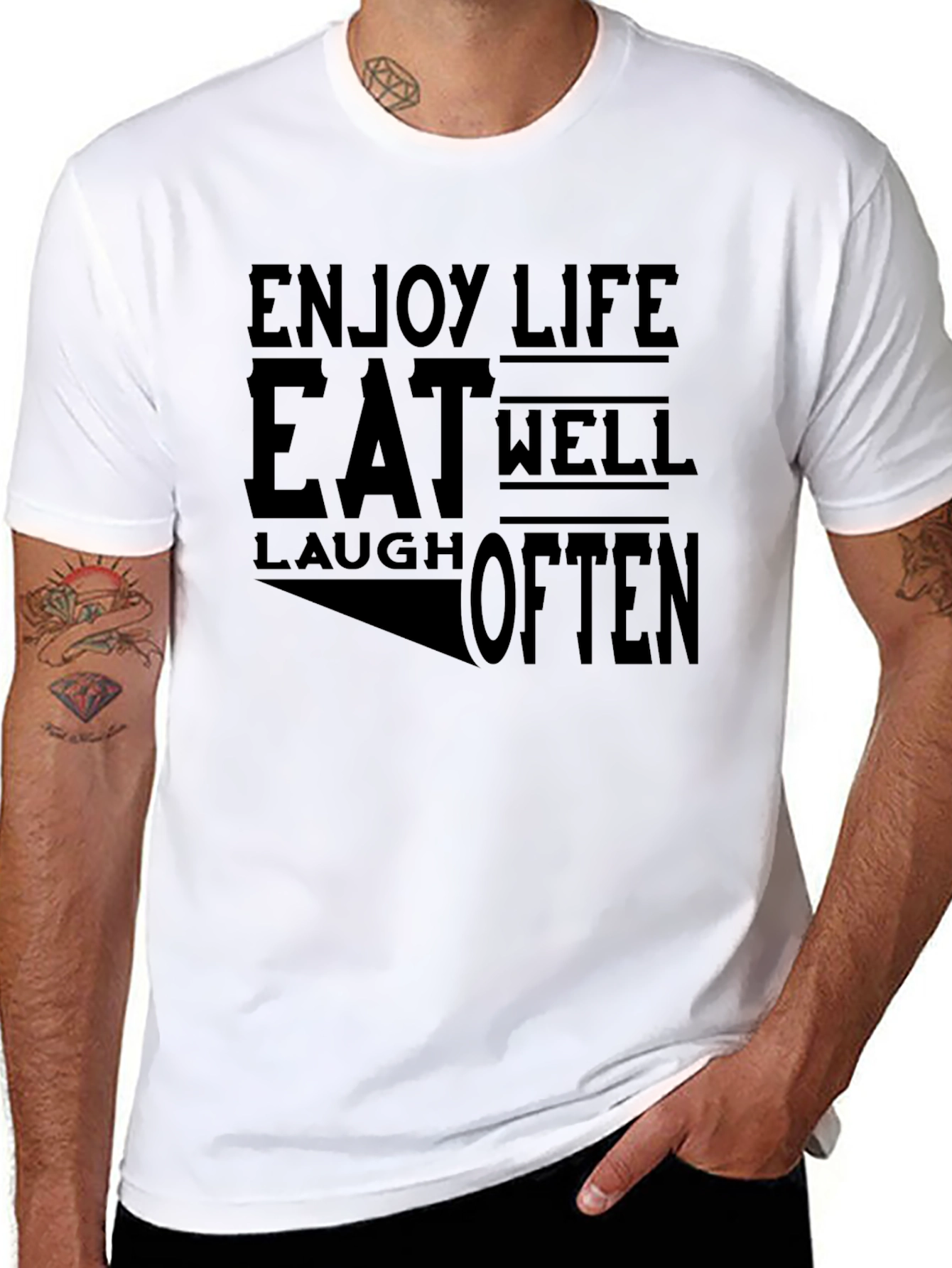 Enjoy Life Graphic Tee - Eat Well Laugh Often