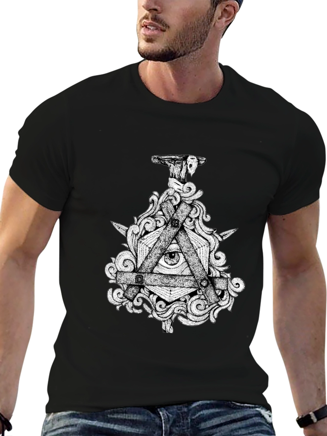 All Seeing Eye Graphic Tee - Mens Black T-Shirt