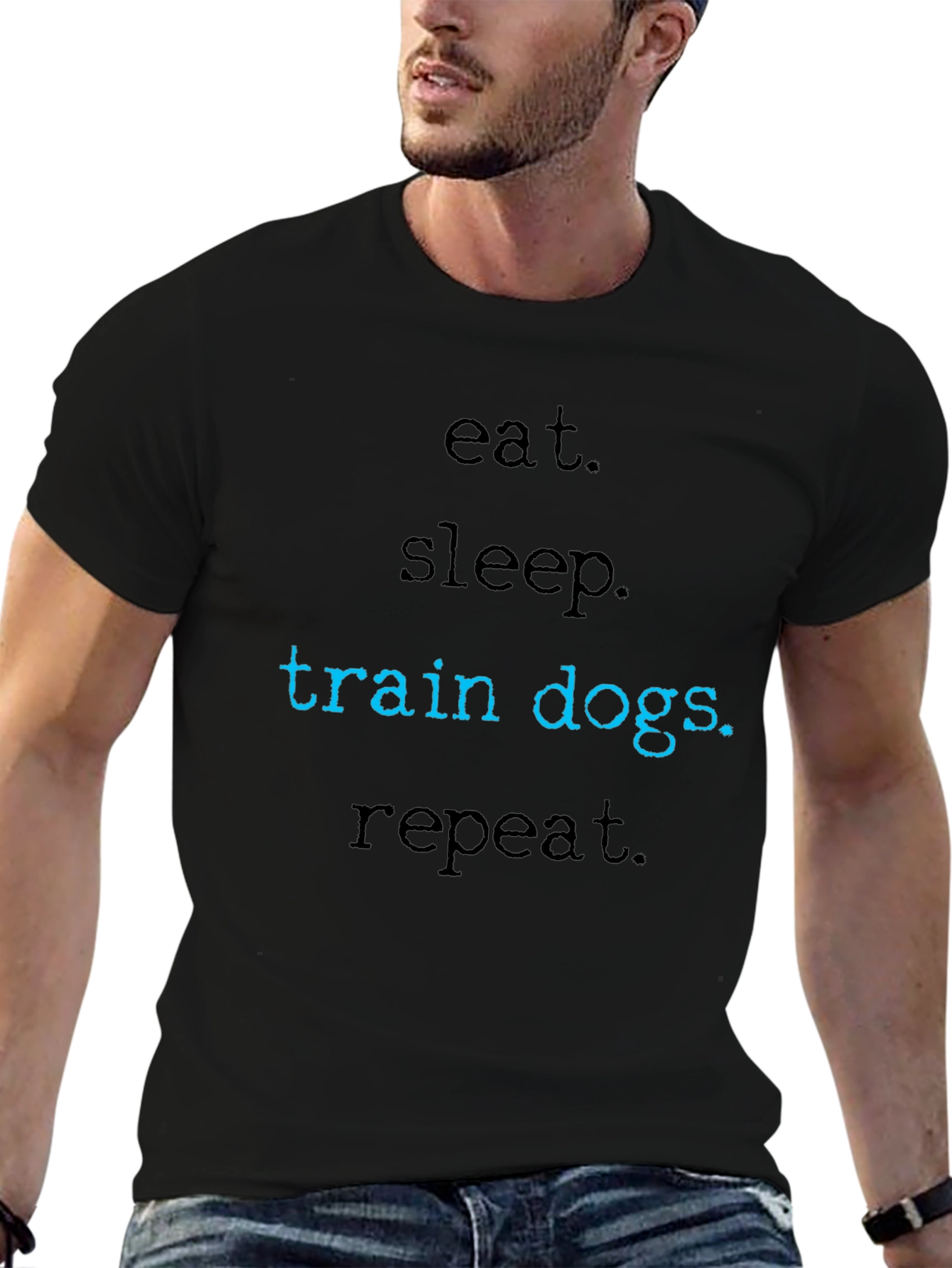 Eat Sleep Train Dogs Repeat T-Shirt – Funny Dog Trainer Gift Tee
