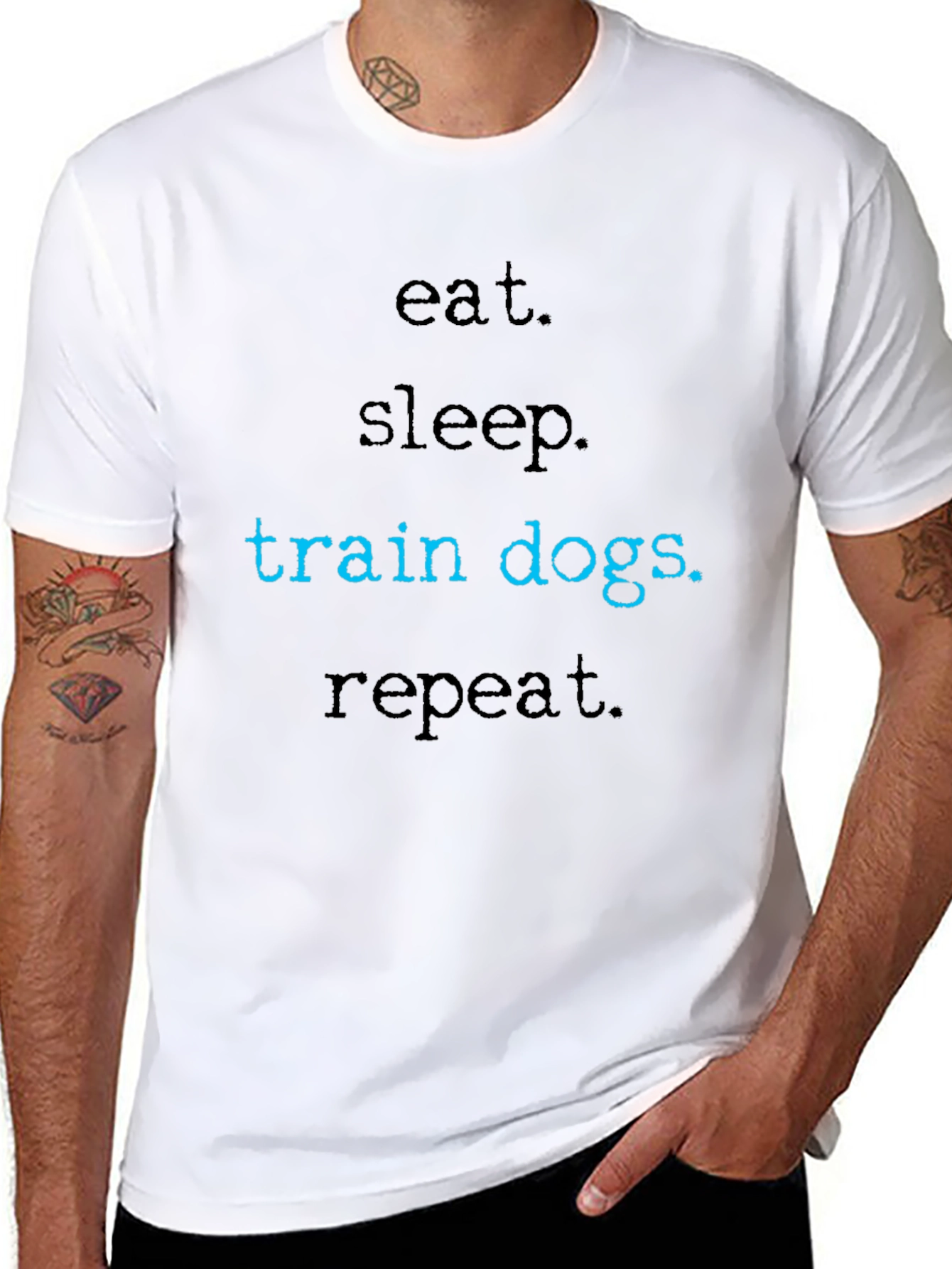 Eat Sleep Train Dogs Repeat T-Shirt – Funny Dog Trainer Gift Tee