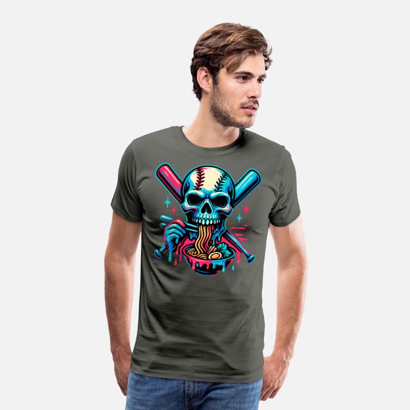 Baseball Skull Noodles Design – Ramen Bats