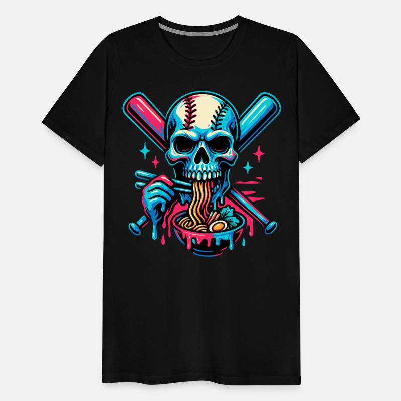 Baseball Skull Noodles Design – Ramen Bats