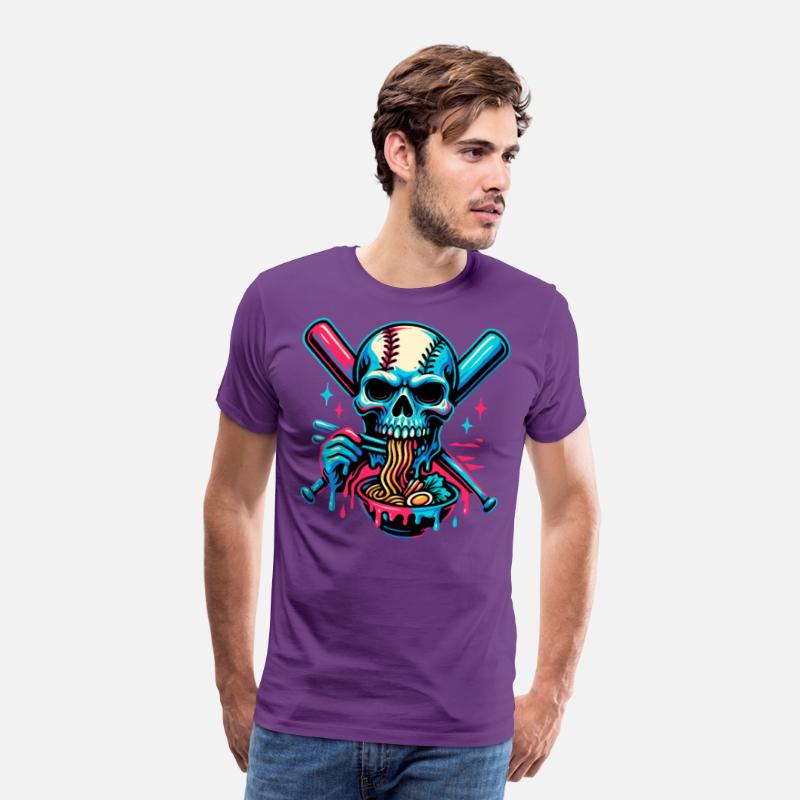 Baseball Skull Noodles Design – Ramen Bats