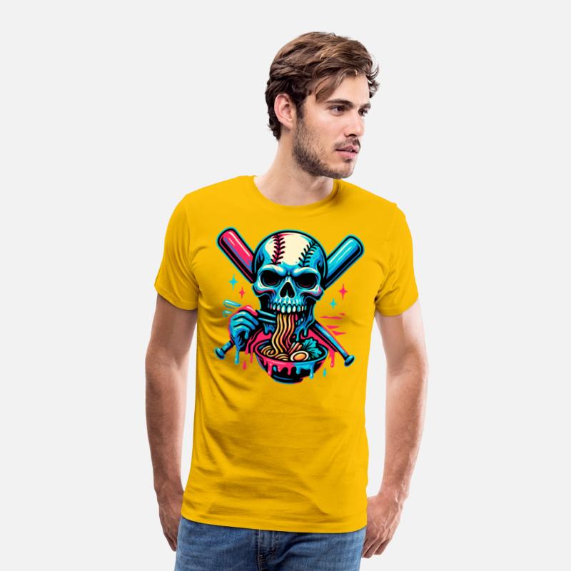Baseball Skull Noodles Design – Ramen Bats