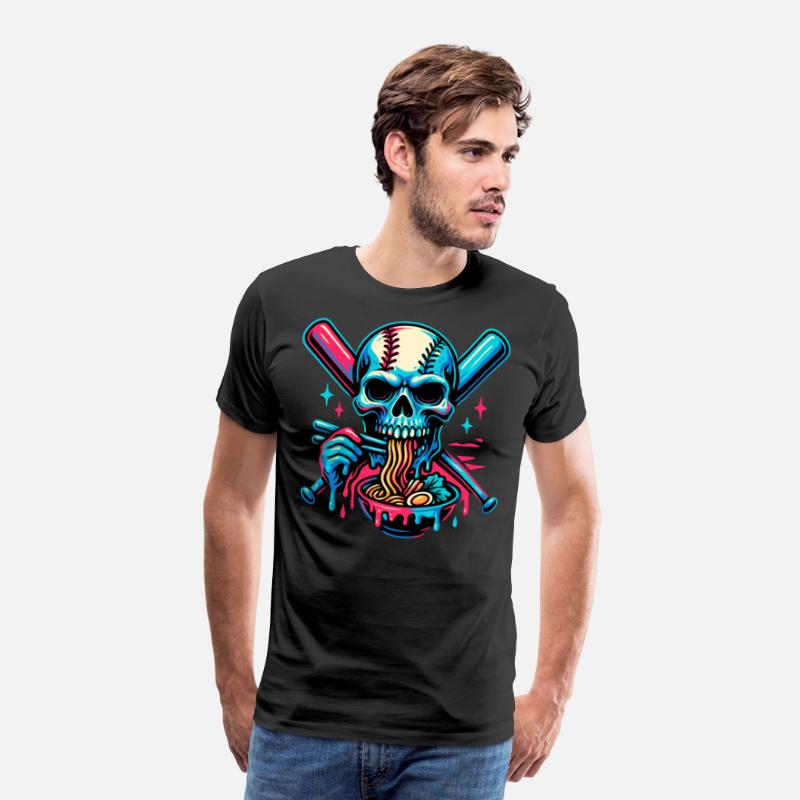 Baseball Skull Noodles Design – Ramen Bats