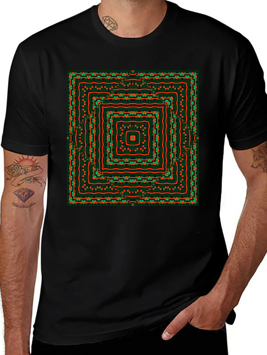 Geometric Square Pattern Tee