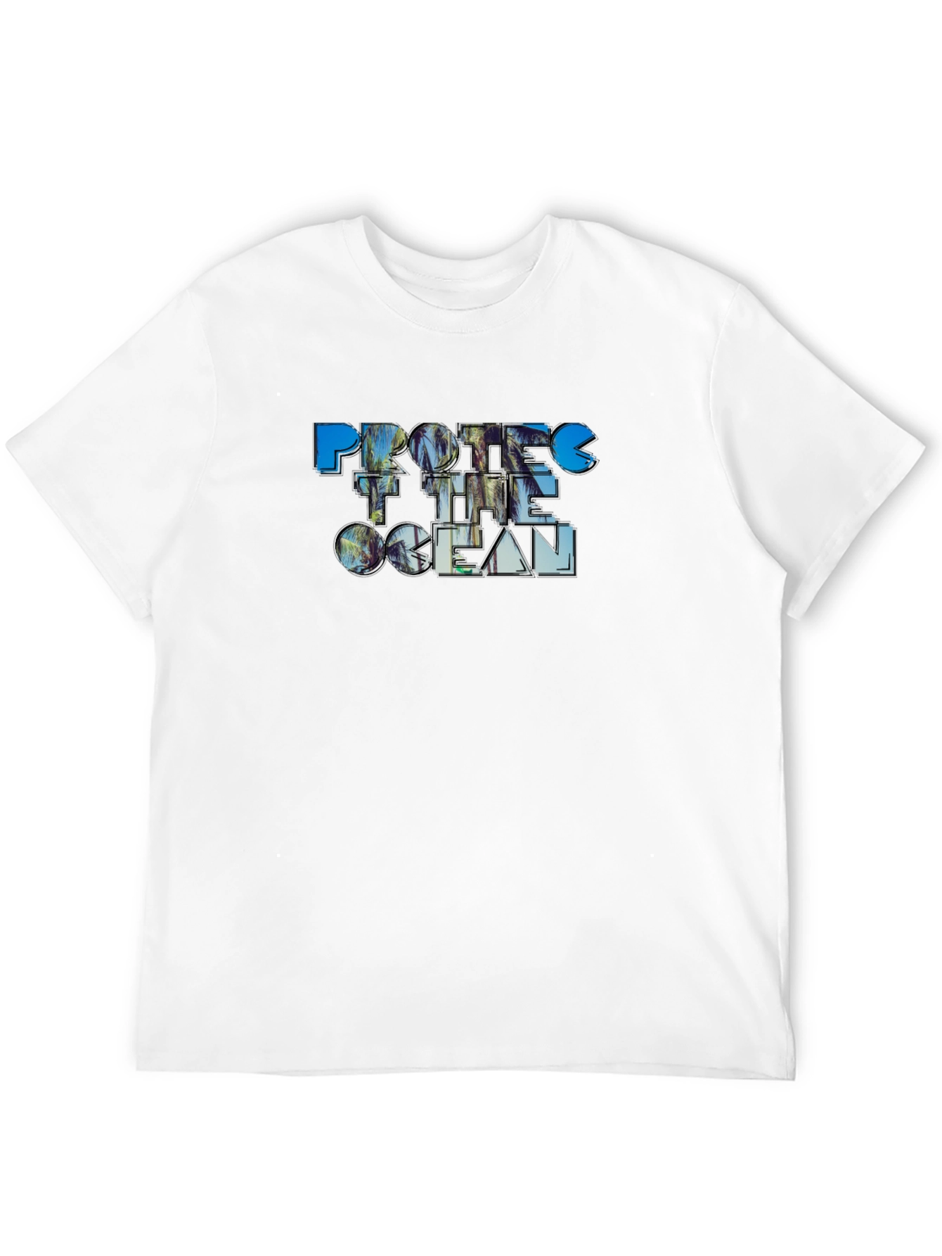 Protect the Ocean Graphic Print T-Shirt - Black