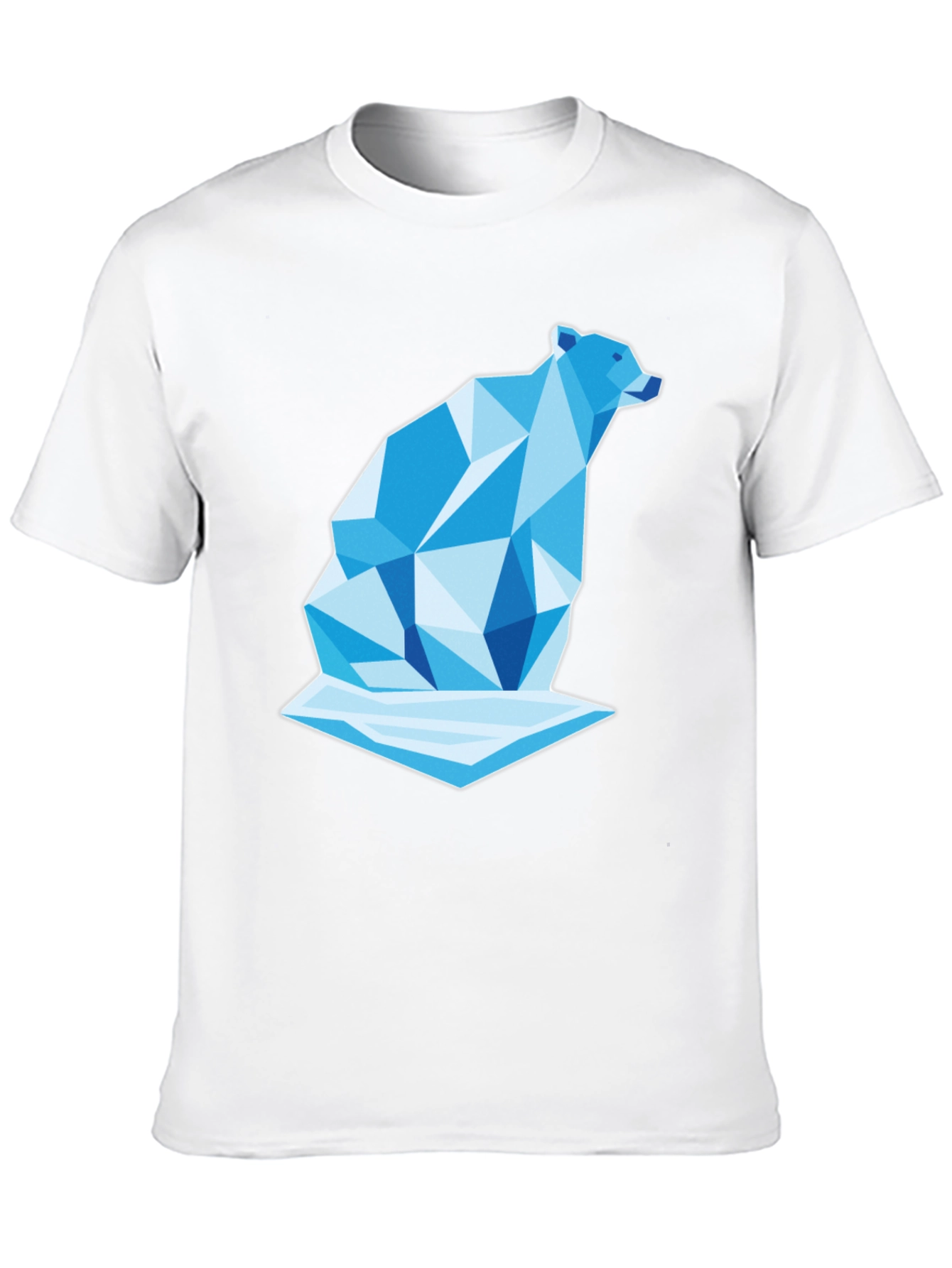 Geometric Polar Bear Graphic Tee - Cool Design