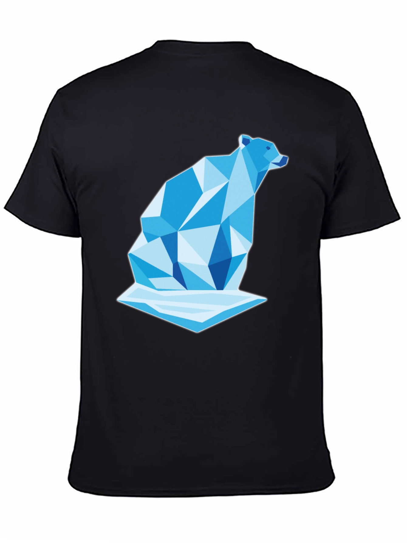 Geometric Polar Bear Graphic Tee - Cool Design