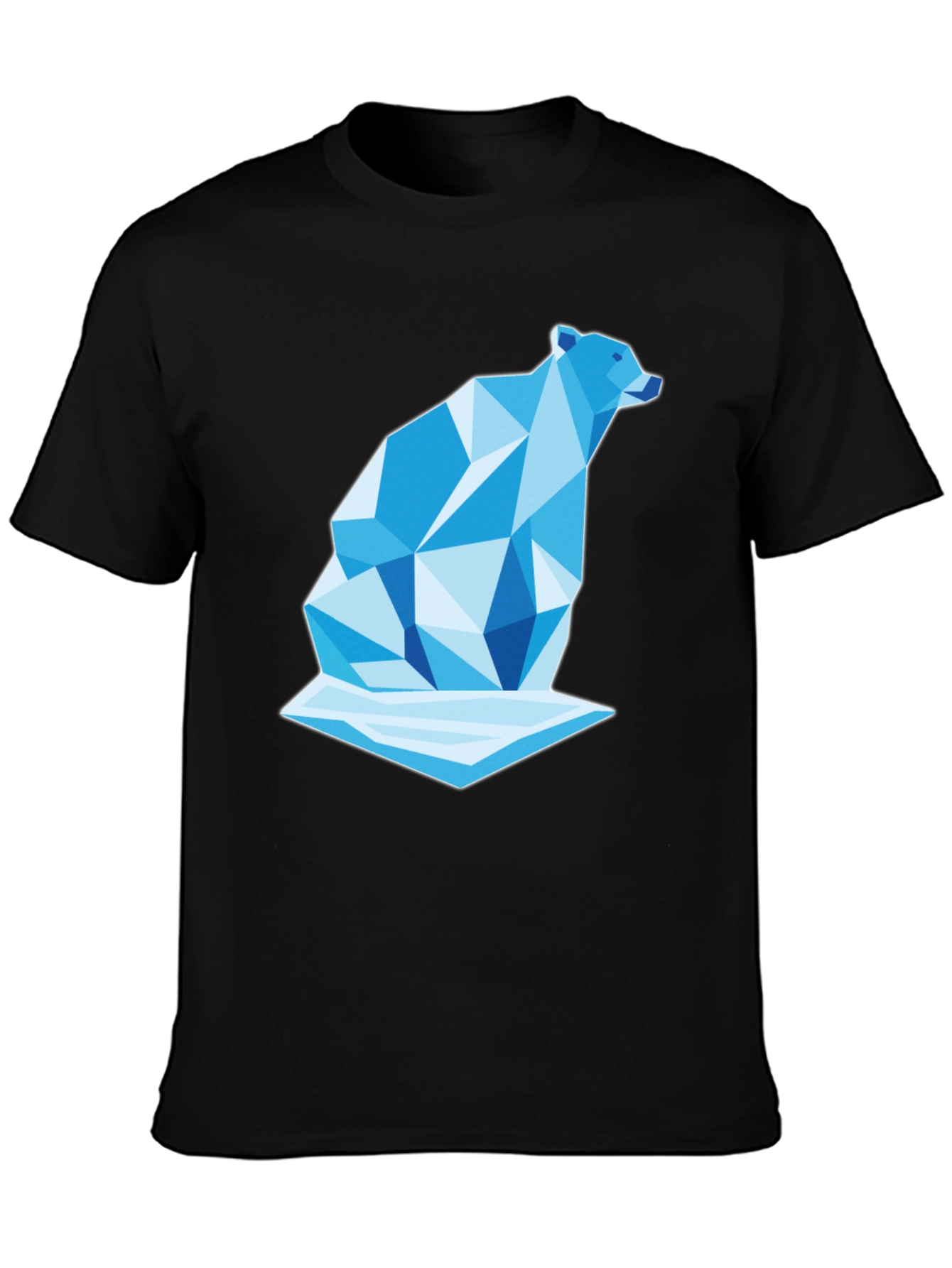 Geometric Polar Bear Graphic Tee - Cool Design