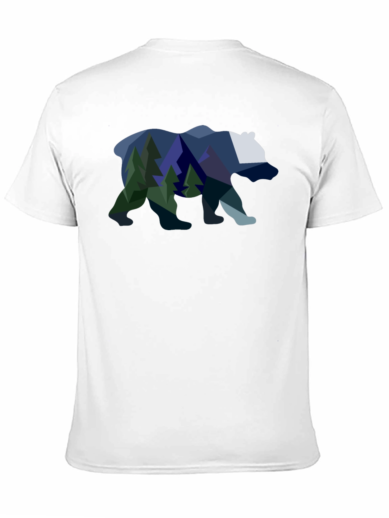 Geometric Bear & Mountain Scene Graphic Tee