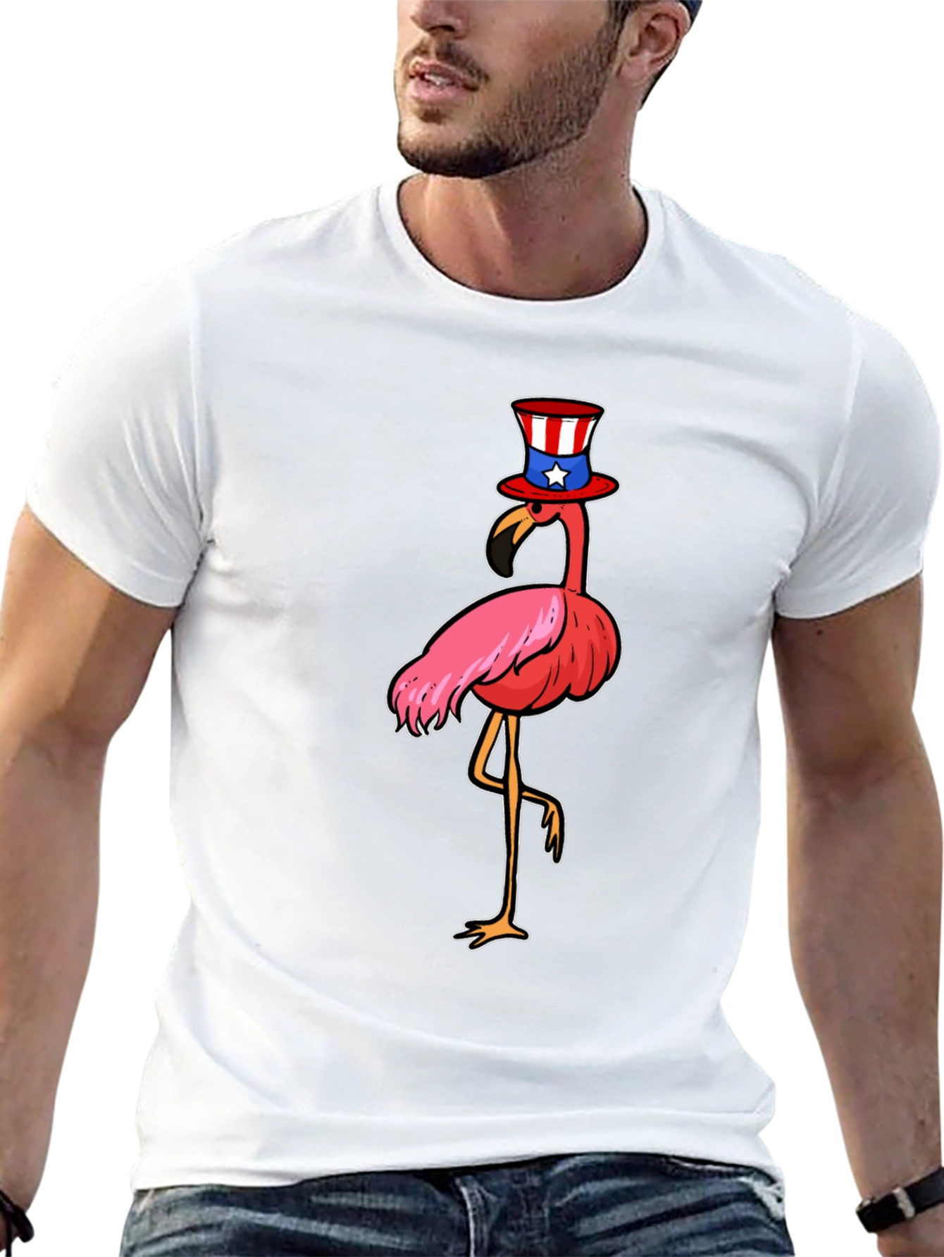 Patriotic Flamingo Graphic Tee