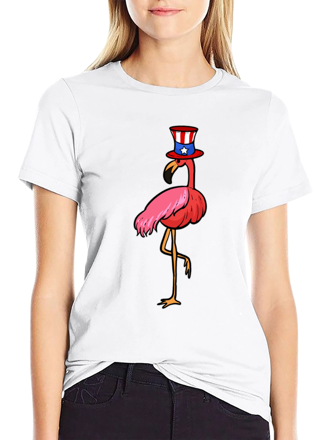 Patriotic Flamingo Graphic Tee