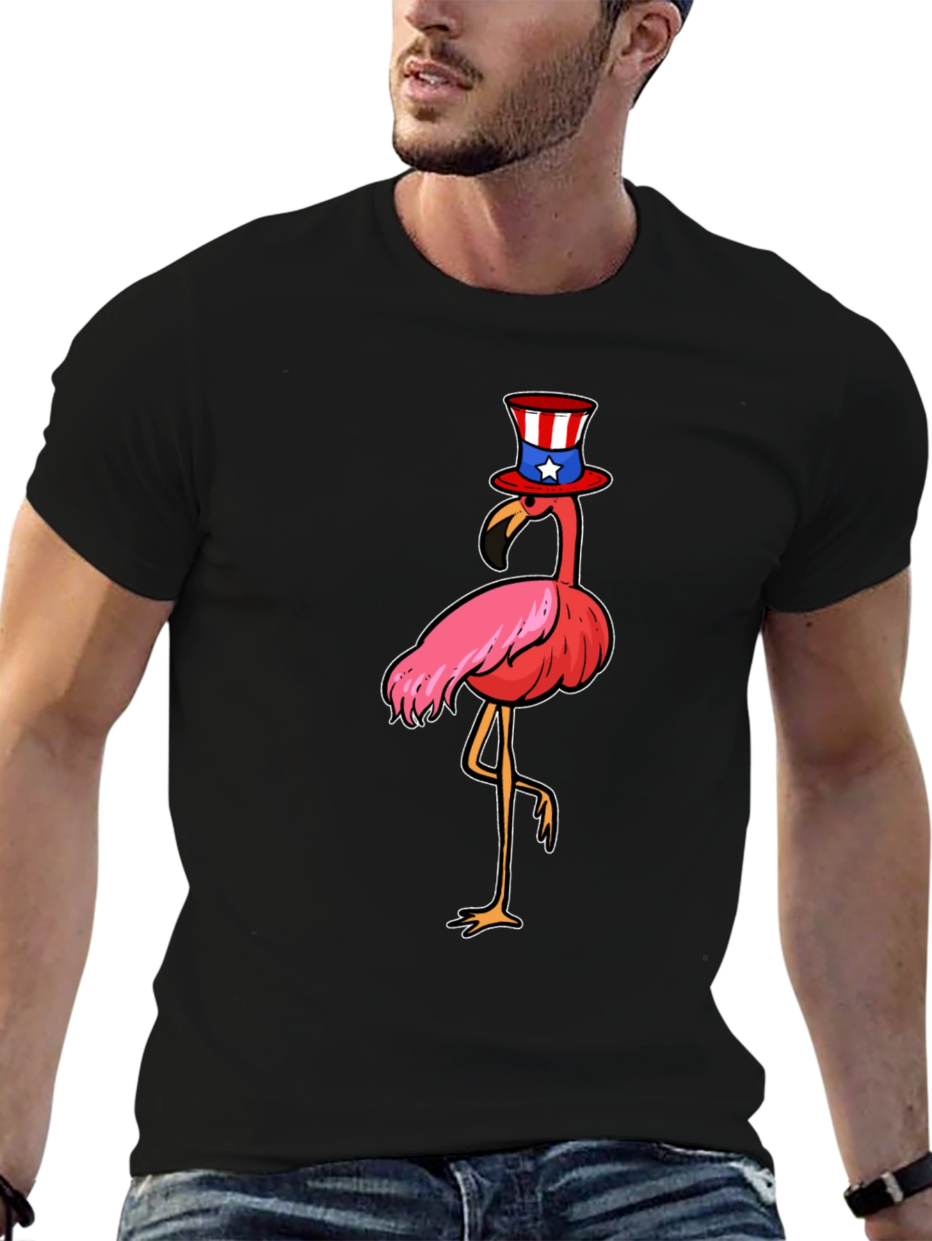 Patriotic Flamingo Graphic Tee