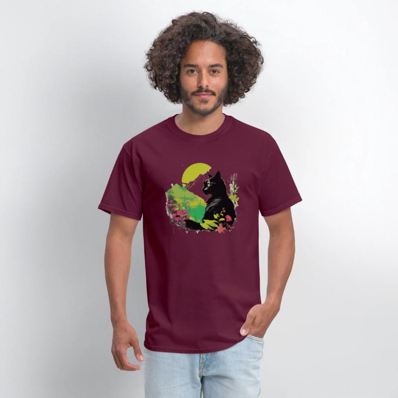 Black Cat And Nature