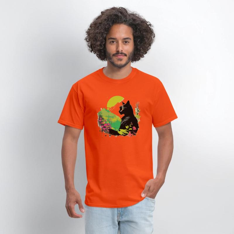 Black Cat And Nature