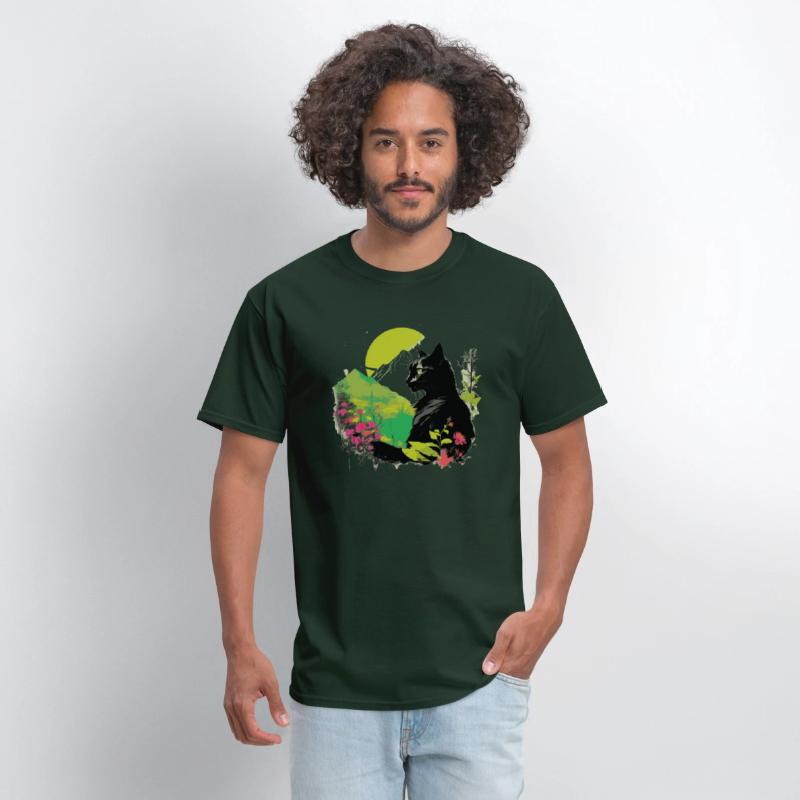 Black Cat And Nature