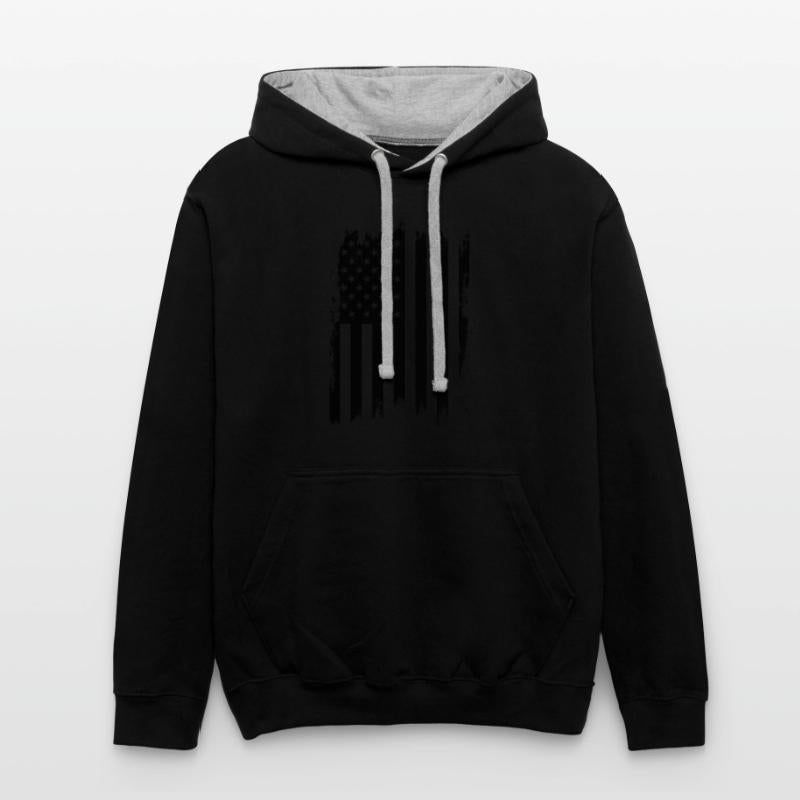 Black Distressed USA Flag. America. American.