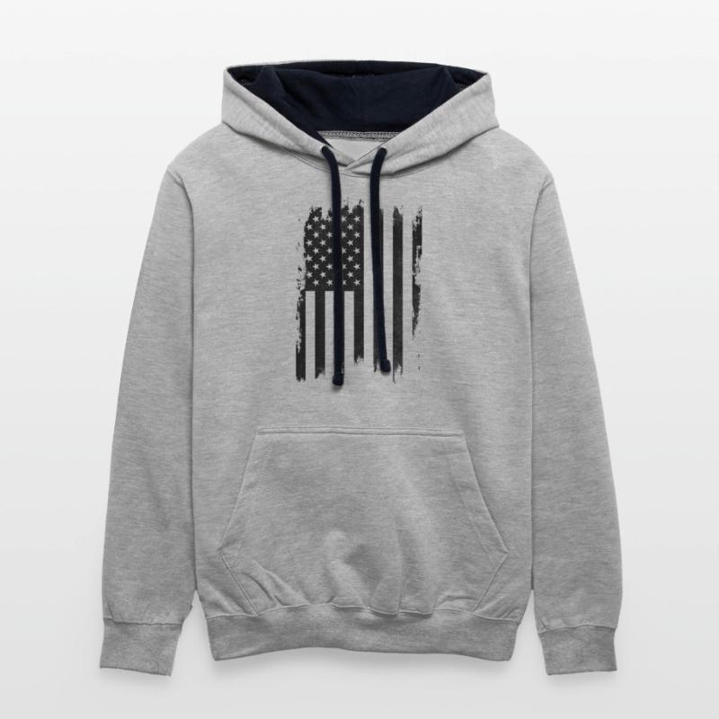 Black Distressed USA Flag. America. American.