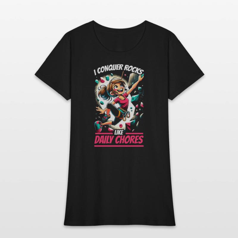 Bouldering Girl Boulderer Rock Climbing Wall