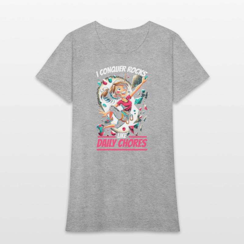 Bouldering Girl Boulderer Rock Climbing Wall