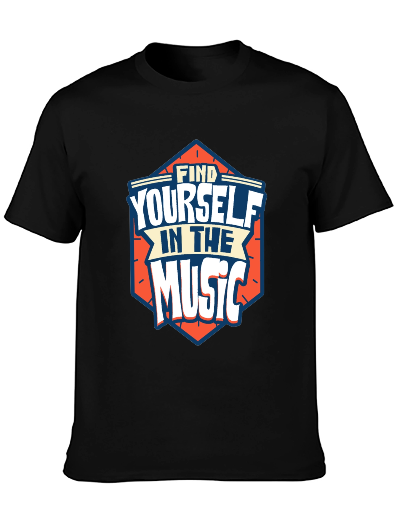 Find Yourself in the Music Black Graphic Tee