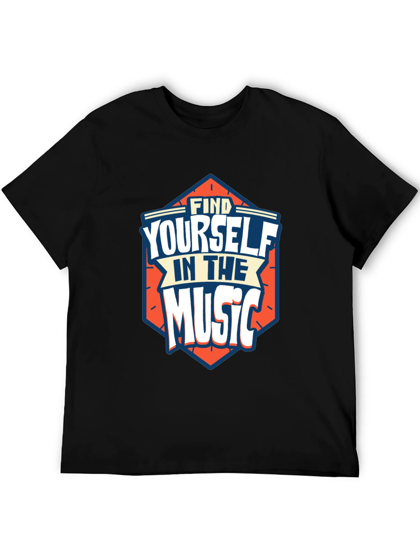 Find Yourself in the Music Black Graphic Tee
