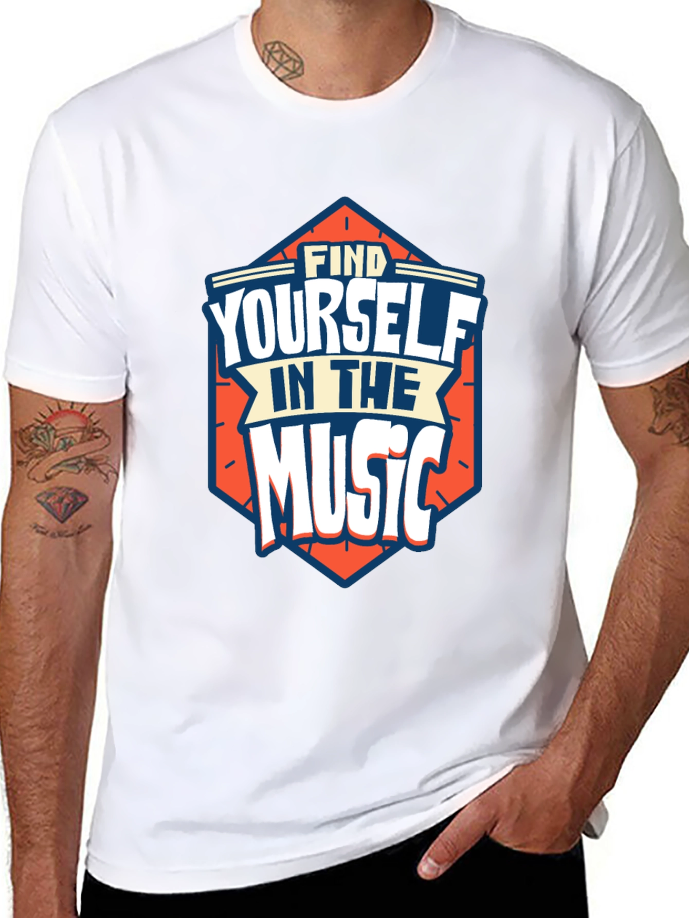 Find Yourself in the Music Black Graphic Tee