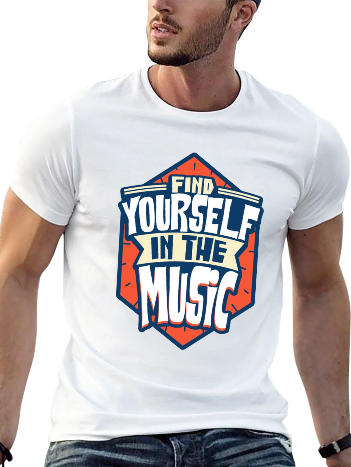 Find Yourself in the Music Black Graphic Tee