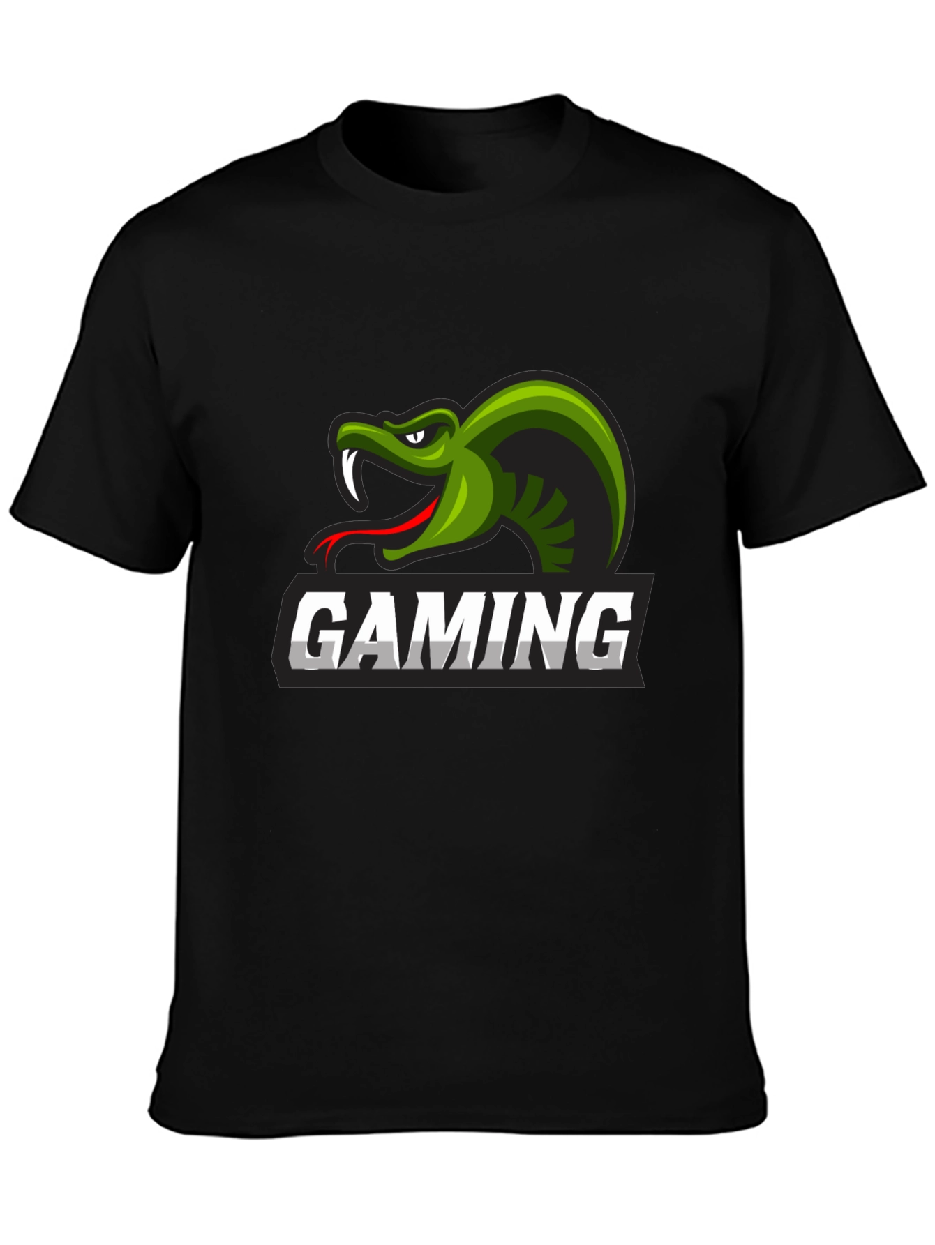 Gaming Snake Logo Black T-Shirt
