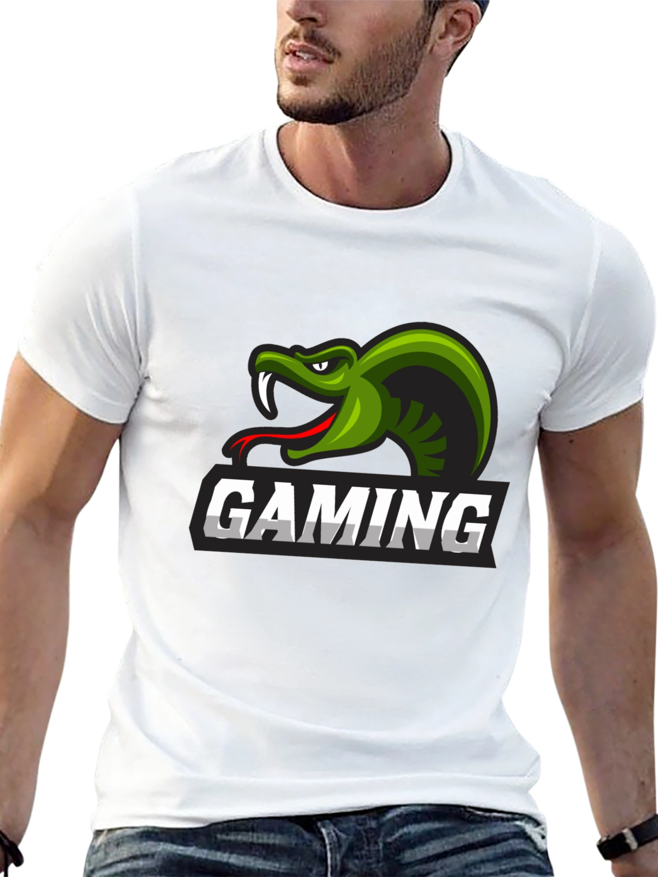 Gaming Snake Logo Black T-Shirt
