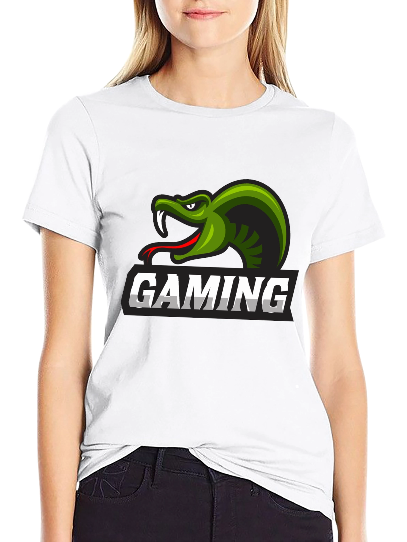 Gaming Snake Logo Black T-Shirt