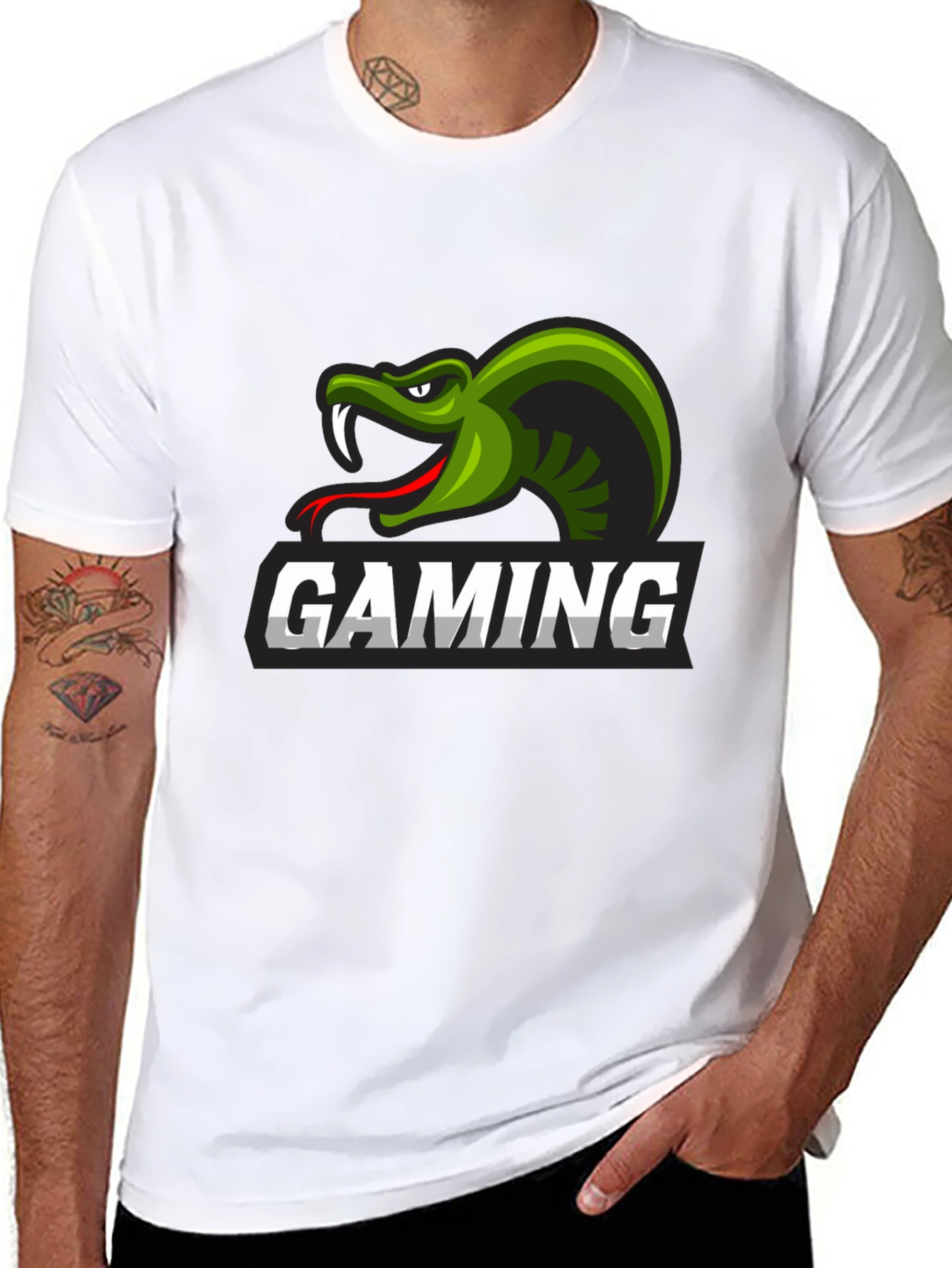 Gaming Snake Logo Black T-Shirt