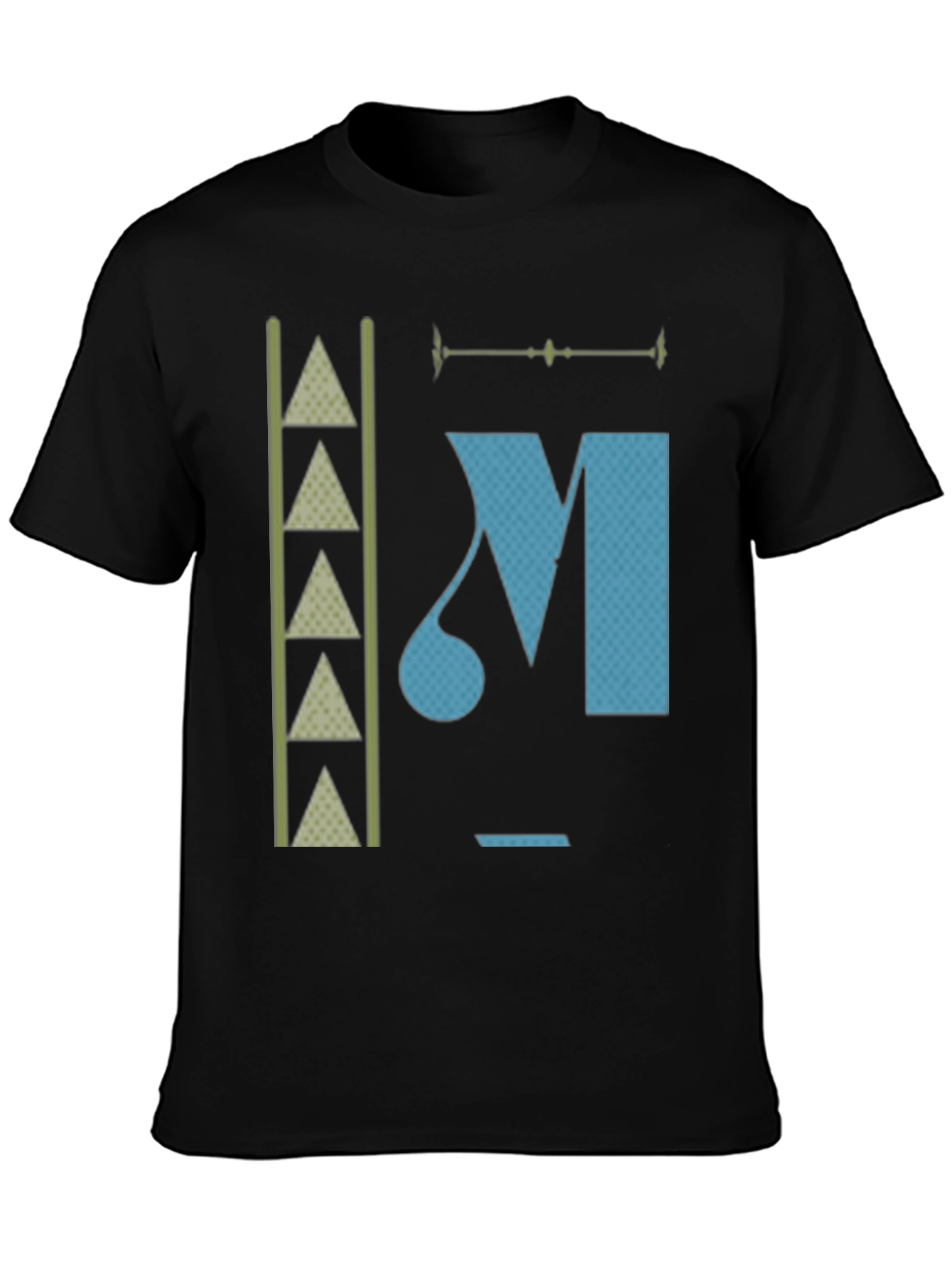 Abstract Graphic Print Mens Black T-Shirt