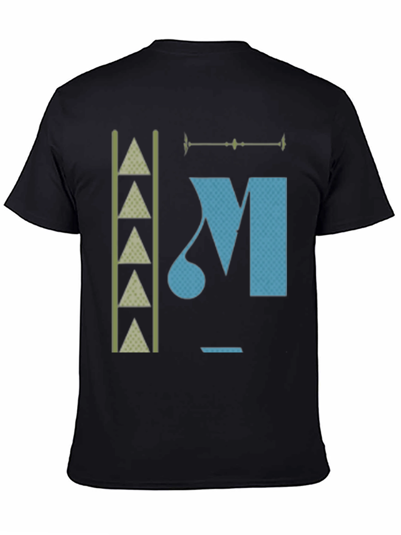 Abstract Graphic Print Mens Black T-Shirt